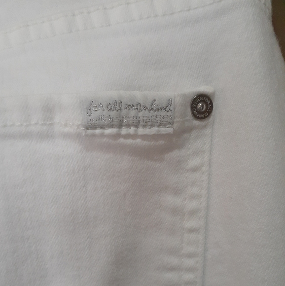7 For All Mankind Women's The Skinny Jeans White Mid-Rise Size W29 L31 - Picture 5 of 7